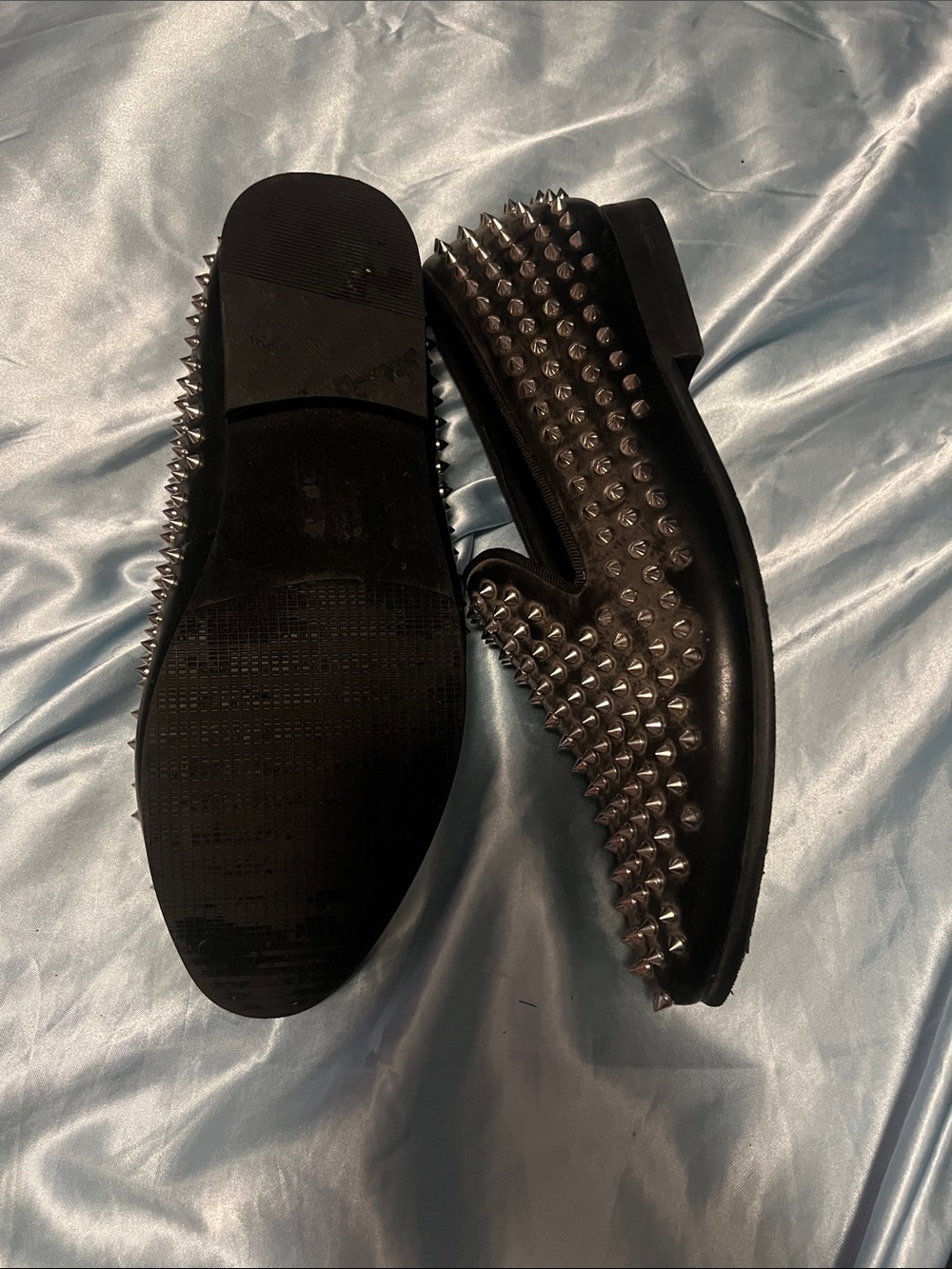 Steve Madden Black Studded Slip-On Loafers - Picture 2 of 3